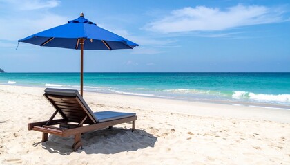 Obraz premium beach chairs and umbrella