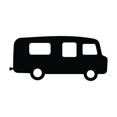 rv recreational vehicle , black and white illustration of vehicles.