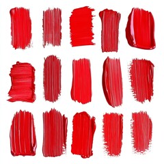 Naklejka premium Red paint strokes background texture abstract art design element bright color vibrant artistic canvas acrylic