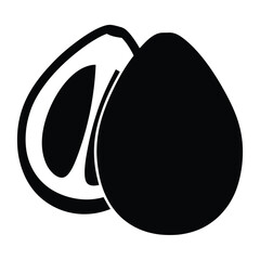 salak snake vector silhouette icon, black and white illustration of fruits.