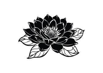 Fototapeta premium Silhouette of flower isolated on a white background