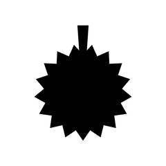 Durian fruit icon silhouette. This icon is suitable for tropical fruit content, Southeast Asian food, exotic culinary visuals, or fruit education materials