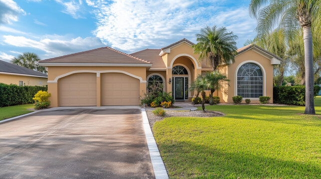 Elegant house facade with refined architectural details, embodying timeless sophistication and welcoming charm