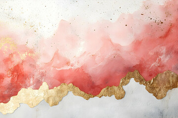 Abstract artwork of blended, soft pink and gold hues.