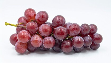 Fototapeta premium Grape Cluster with Water Mist on Isolated Background