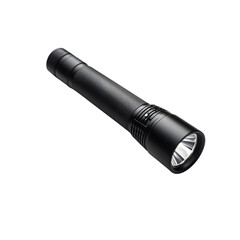 sleek black flashlight designed for portability and durability, featuring textured grip for easy handling. Ideal for outdoor activities, emergencies, or everyday use