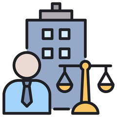 Corporate Law Lineal Color Icon