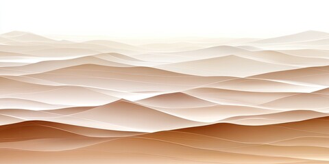 Abstract Desert Muted Hills in Layers of Beige and Brown.