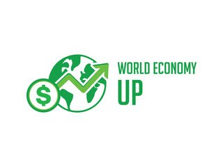 Vector Stock world economy icon rising .global economy sign good