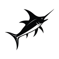 Leaping Marlin Dynamic Vector Silhouette