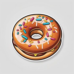 Colorful Glazed Donut with Sprinkles Illustration