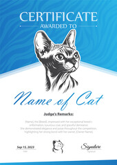 Certificate of Achievement for a Cat