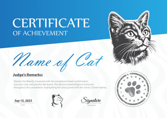 Certificate of Achievement for a Cat