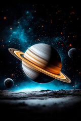 A picture of a planet with planets in the background