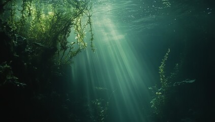 Underwater Sunlight Through Algae