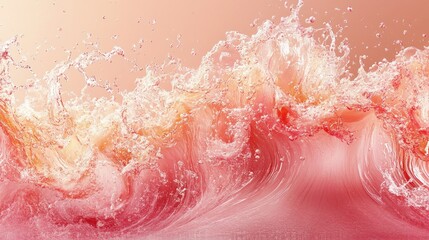 Fototapeta premium Pink liquid waves splashing