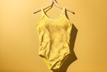 summer women's swimsuit in yellow shades of color
