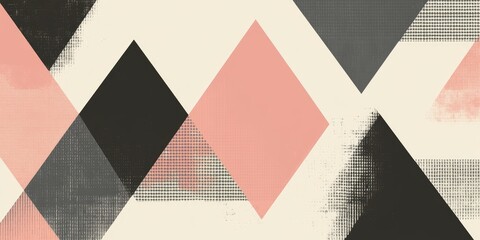 Geometric Grunge Pink  Gray Triangle Pattern  Modern with Abstract Texture.