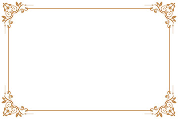 Elements of ornate vintage frames. Border gold on white classic calligraphy swirls, floral motifs. Design print for greeting cards, wedding invitations, restaurant menu, royal certificates. Set 115 © asesidea