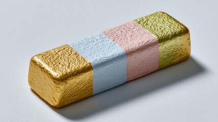 Metallic Box with Colorful Texture on Clean White Background in High Detail for Modern Artistic Perspectives