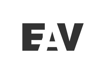 EAV logo design. Initial letter E A V bold font style for tech startups, consulting, corporate branding. Creative company name, headlines typography identity, trendy logotype.