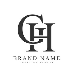 GH trendy logotype template. Initial letter g and h classic font style. Creative logo for company name or identity.