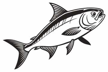 milkfish sihouette black vector