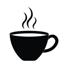 Coffee Cup Steam Minimalist Vector Silhouette