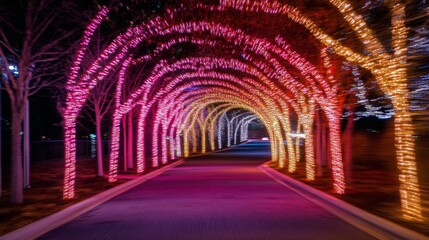 Abstract light trails forming a tunnel of neon colors, creating a dynamic and futuristic sense of high speed