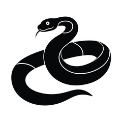 Coiled Anaconda Minimalist Vector Silhouette
