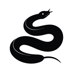 Coiled Boa Minimalist Vector Silhouette