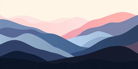 Dreamy Mountains Soft Hues Landscape Scenery.