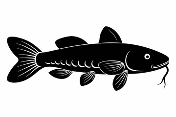 killifish sihouette black vector