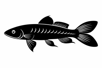 killifish sihouette black vector