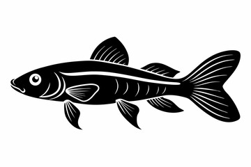 killifish sihouette black vector