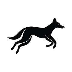 Leaping Dingo Minimalist Vector Silhouette