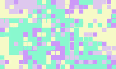 Abstract pastel square mosaic pattern.  Perfect for backgrounds, websites, presentations, and social media.  Soft, playful colors create a calming, modern aesthetic.