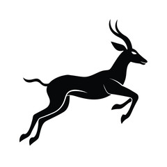 Leaping Gazelle Minimalist Vector Silhouette