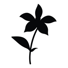 Black and white illustration of toad lily , flower silhouette vector designs.