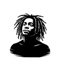 Fototapeta premium Close-up portrait of young handsome black man with stylish afro isolated on white background 