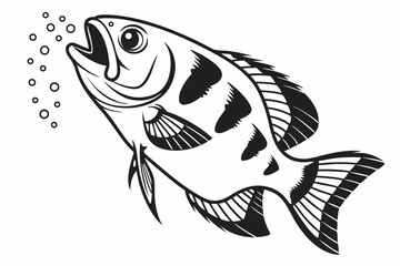 archerfish sihouette black vector