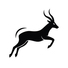 Leaping Oryx Minimalist Vector Silhouette