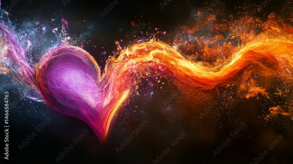 Leinwandbilder a conceptual graphic showing a heart wave merging with sound waves, illustrating the connection betw