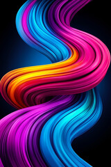 Fototapeta premium A colorful abstract background with wavy lines on a black background