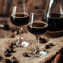 coffee liqueur beautifully arranged