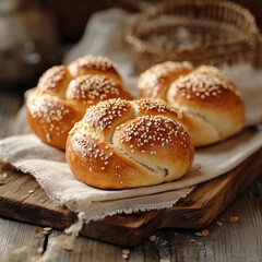 fresh, fragrant pastries on a tray, a great picture for bakers, restaurants