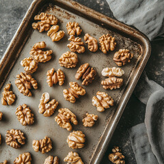 peeled walnuts on a tray