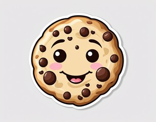 Fototapeta premium Happy Cartoon Chocolate Chip Cookie Illustration