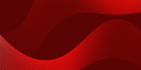 Red abstract background. Dynamic line composition. Vector Illustration