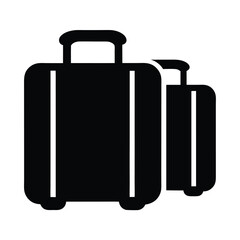 travel pouches vector silhouette icon, black and white illustration of footwear.